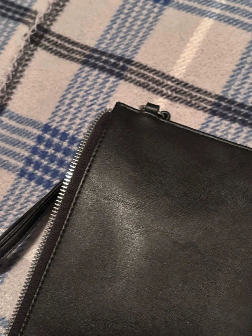 Nine West Black Faux Leather Clutch with Subtle Logo